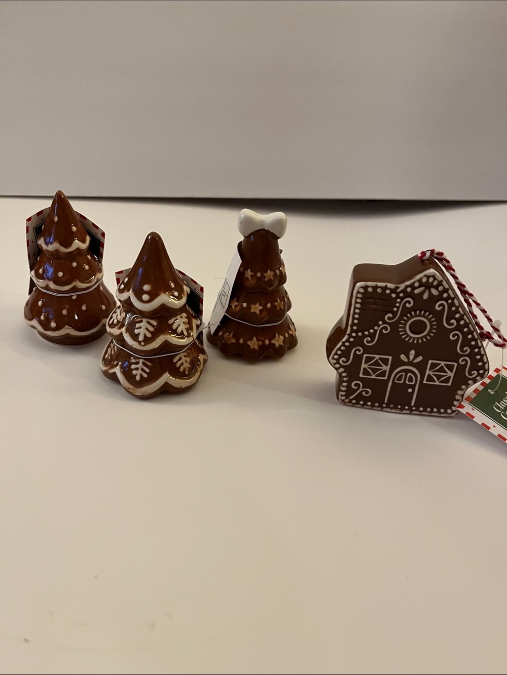 Target Bullseye Gingerbread Ceramic Trees & House Holiday Ornaments